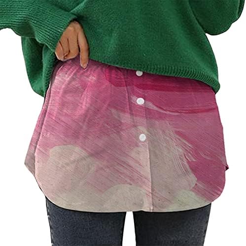 שכבות חולצות מרחיבי לנשים בתוספת גודל מזויף למעלה נמוך לטאטא חצי אורך מיני חצאית מזדמן מצחיק