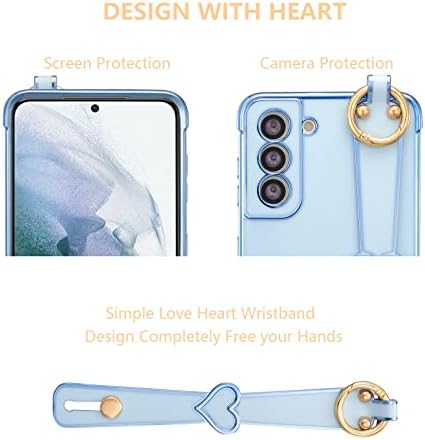 Ztofera Samsung Galaxy S22 5G Case עם עמדות קיק, ציפוי יוקרתי ציפוי חמוד קצה לבבות לבבות דפוס