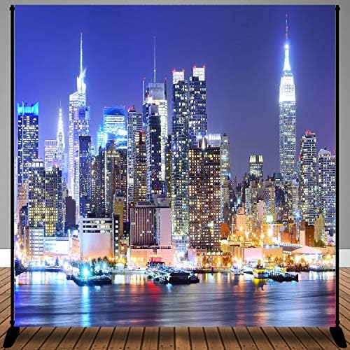 ניו יורק רקע מנהטן לילה סצנה גורד שחקים עירוני אור רקע וידאו סטודיו תמונה