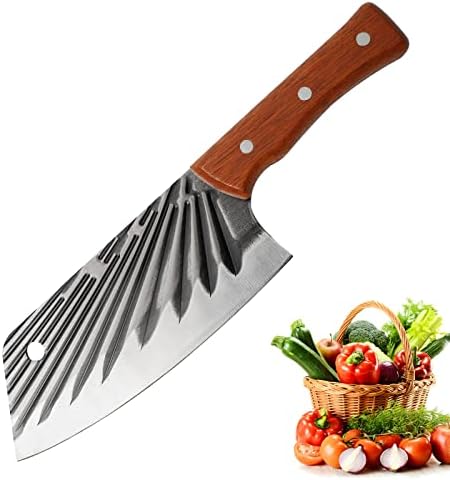 קופיץ בשר פופ 7 אינץ', סכין קופיץ סיני חד במיוחד, סכין חיתוך מלא טאנג 30 קר13 עובי להב פלדה 2.2 מ מ, סדרת חישול