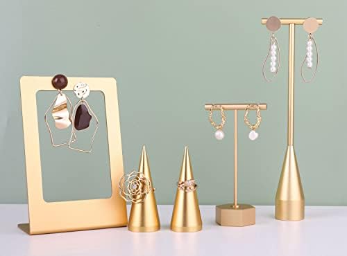 Gemeshou זהב מארגן עגילים קטן לבנות, מחזיק אוזניים תלויות מתכת, מארגן תכשיטים קטן לאחסון עגילים 【שקופית