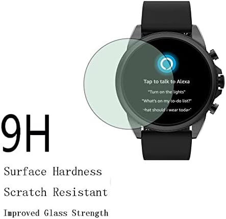 מגן מסך Shuaxi Watch תואם ל- Fossil Gen 6 44 ממ, סרט זכוכית מחוסמת אנטי-סקרט בהגדרה גבוהה כיסוי מלא ומארז