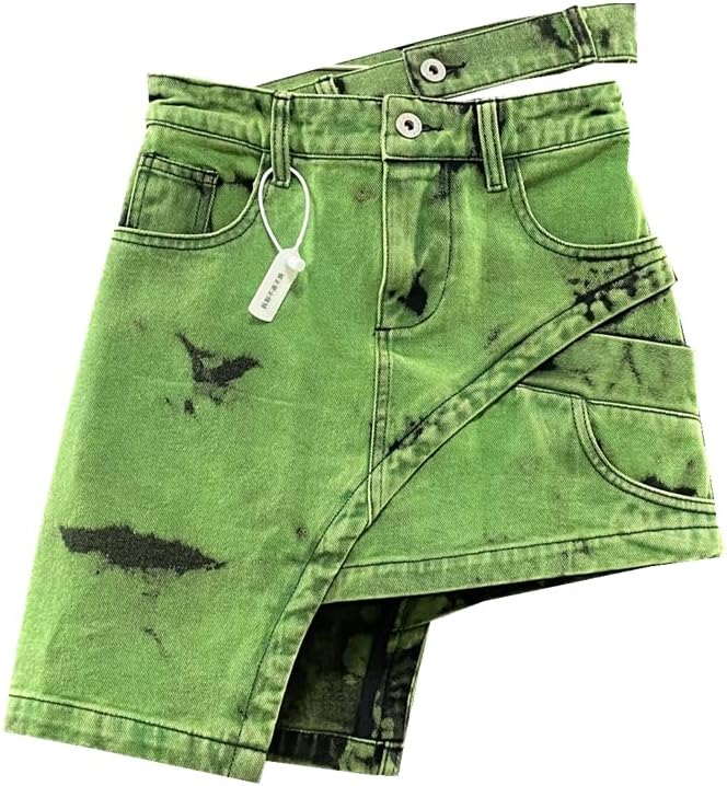 חצאית ג'ינס קיץ של Heaithpool לנשים מותאמות אישית המותניים המותאמות בשורה כפולה חצאיות מיני קצרות