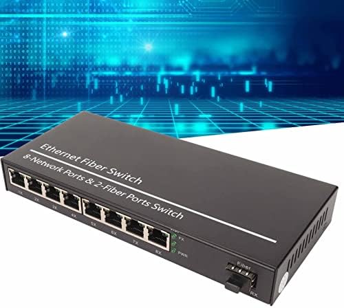 מתג סיבים של vingvo gigabit Ethernet, ממיר מדיה Ethernet Fiber 1 יציאה אופטית 8 יציאה חשמלית פרוטוקול רב -פרוטוקול