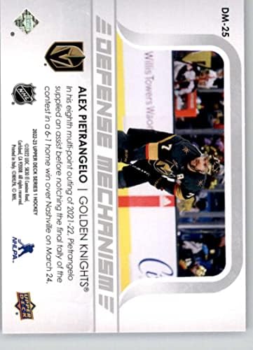 2022-23 מנגנון הגנה על הסיפון העליון DM-25 אלכס פיטרנג'לו וגאס אבירי זהב NHL כרטיס מסחר בהוקי