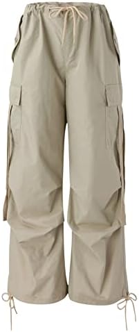 מכנסי מטען רחבים של KEUSN לנשים טרנדיות רגל ישר מכנסי מצנח רופפים מכנסי מטען רופפים מכנסיים רחוב בגדי רחוב