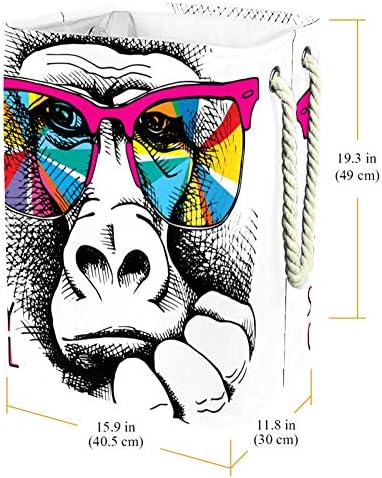 קוף בתוך קשת צבע משקפיים 300 ד אוקספורד עמיד למים סל בגדים גדול סל כביסה עבור שמיכות בגדים צעצועים