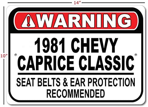 1981 81 שברולט קפריס חגורת בטיחות קלאסית מומלצת שלט רכב מהיר, שלט מוסך מתכת, עיצוב קיר, שלט מכונית