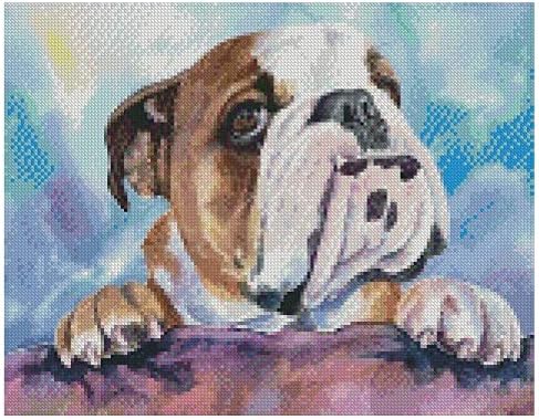 5 ערכת ציור יהלומי כלב עשה זאת בעצמך בולדוג בריטי רקמת יהלומים מלאכת יד יצירתית בית תפאורה יהלומים מלאכותיים עגולים
