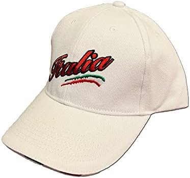 איטליה לבן בייסבול כובע-רקום בייסבול כובע לגברים ונשים-כובע מאיטליה אוסף של איטלקי גאווה מוצרים ב פסילובאיטליה