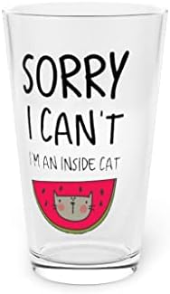 בירה כוס ליטר 16 עוז מצטער אני לא יכול אני בתוך חתול / מצחיק חתול חולצת טי / מטורף חתול ליידי /