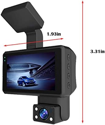 מצלמת מקף Qiopertar 1080p FHD DVR מכונית מקליט נהיגה בגודל 3.5 אינץ 'IPS מצלמת לוח מחוונים מסך 170 מעלות