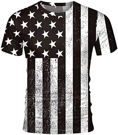 גברים חולצה גרפית של גברים יום העצמאות דגל אביב / קיץ פנאי ספורט נוח לנשימה זיעה רך