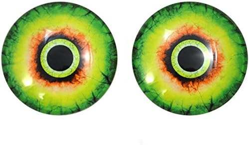 40 ממ מפלצת ירוקה גדולה עיני זכוכית עיניים לקבוצ'ונים עבור פסלי פסקרמי פנטזיה או תכשיטים