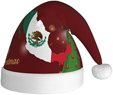דגל של מקסיקו מפת מצחיק מבוגרים קטיפה סנטה כובע חג המולד כובע לנשים & מגבר; גברים חג המולד חג כובע