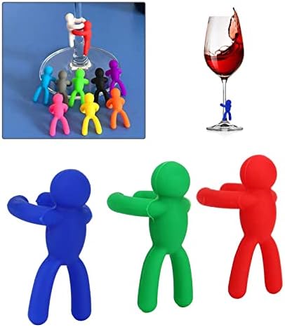 מין נקודת 12 יחידות יין זכוכית קסמי סיליקון לשתות מקבלי עבור גזע משקפיים צבעוני יין תגים עבור בקבוקי יין זכוכית