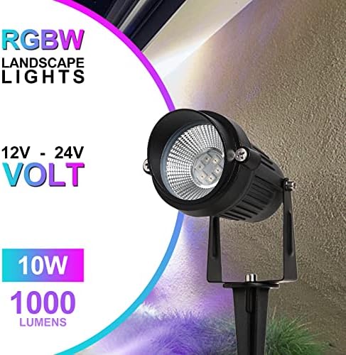 תאורת נוף 10W תאורת נוף RGBW אורות נוף מתח נמוך צבע מחליף אורות לב טוב חיצוניים, 12-24V אורות צבעוניים