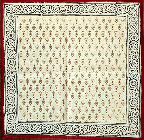הודו אמנויות כותנה יד בלוק הדפסת פרחוני מפית בד בד שולחן פשתן