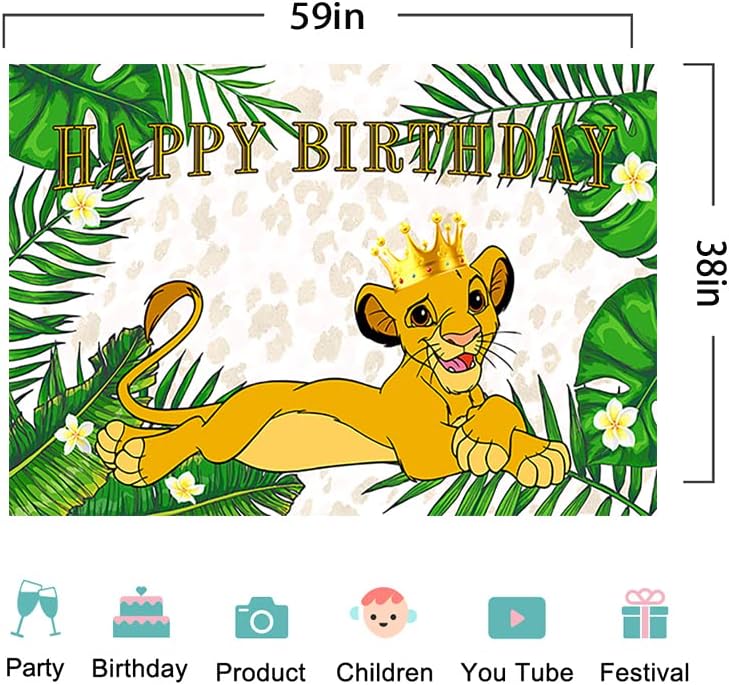רקע מלך האריות לאספקת מסיבת יום הולדת ירוק ג ' ונגל פראי באנר למקלחת תינוק לקישוט מסיבת יום