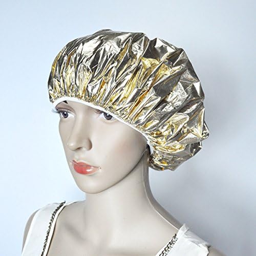 4 PCS סלון אלומיניום נייר אטום למים כובע מקלחת חד פעמי כובע שיער שמן - כובע שיער ניידים דקיקים במיוחד.