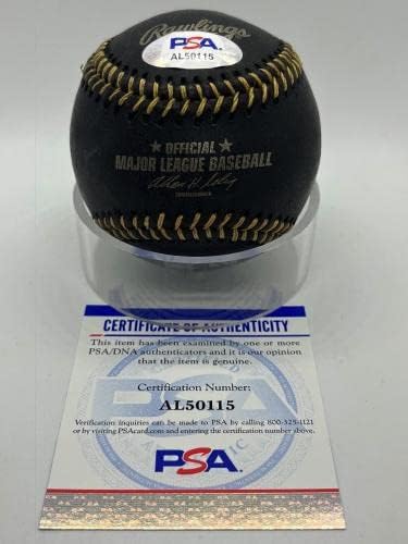 פיט רוז חתום על חתימה רשמית MLB שחור וזהב תחרה בייסבול PSA DNA *15 - כדורי חתימה