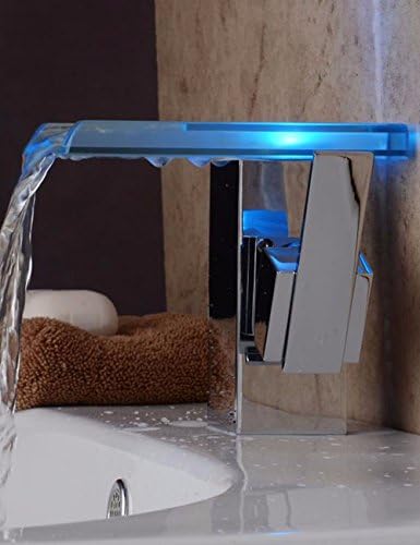 ברז מנורת LED של SJQKA-Water Bucet, ברז זכוכית בקרת טמפרטורה, ברז מפל אגן