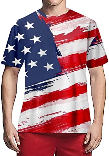 חבילת חולצה גברים גברים ארהב דגל אמריקאי פטריוטית חולצה קצר שרוול עצמאות יום חולצות רחוב חייל גברים