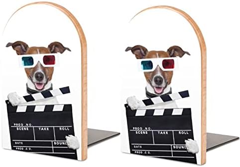 3 משקפיים טלוויזיה סרט כלב קטן עץ תומכי ספרים תמיכה החלקה כבד החובה מדפים ספר סטנד עבור משרד