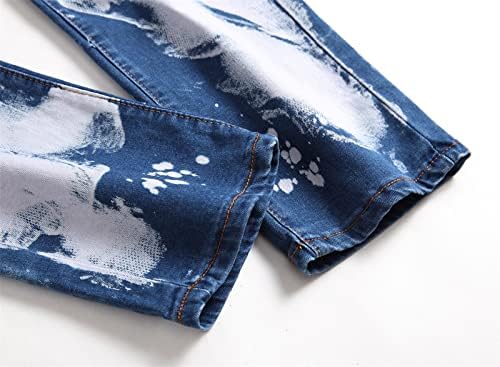 אופנוען רוכסן דקו ג 'ינס דק ישר מתאים במצוקה מוטו ג' ינס מכנסיים בציר קרע שטף סקיני ג ' ין
