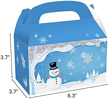 CIEOVO 24 חבילה מסיבת פתית שלג קרטון פינוק קופסת פתית שלג מסיבה קפואה לטובת תיקי גוד קופסאות
