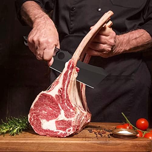 בשר קליבר, 10 אינץ שחור בשר קליבר קצבי סכין, שף קיצוץ הקצב בישול סכין, גבוהה פחמן פלדה חד מטבח ויקינג
