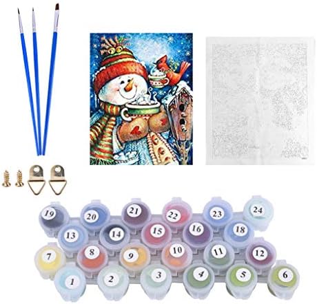 קימילי צבע DIY לפי מספרים למבוגרים ילדים צבע חג מולד על ידי מספרים ציור של שלג איש אקרילי על ידי מספרים