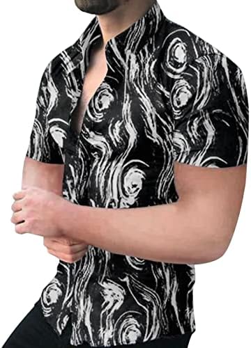חולצות Hawaiian XXBR לגברים, 2022 קיץ חדש שרוול קצר צמרות גרפיות כפתור למטה חולצת חוף רופפת רגועה מתאימה