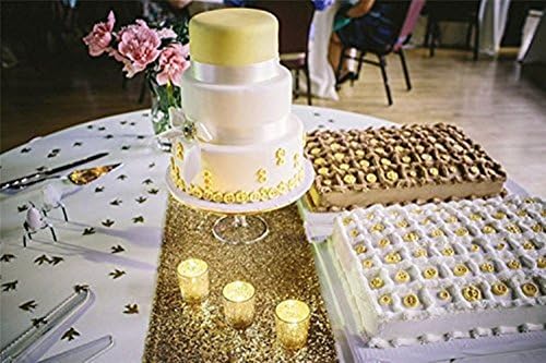Trlyc 12''x108 '' רצף זהב רץ שולחן רץ לחתונה רץ שולחן