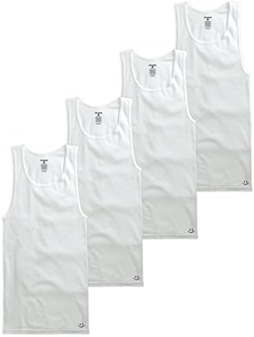 ג'ו בוקסר גופיות גופיות 4 -חבילות - תגי צלעות כותנה בחינם לחולצות לגברים חבילה של 4 - חולצות גברים