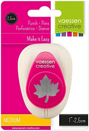 Vaessen Creative Craft Papt Punch Medium, Leaf Maple, לפרויקטים של DIY, Scrapbooking ו- Cardsing,
