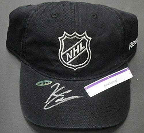קייל קונור חתום ביד חתום על חתימה כובע כובע כובע וויניפג ג'טס UDA 22161 - כובעי NHL עם חתימה
