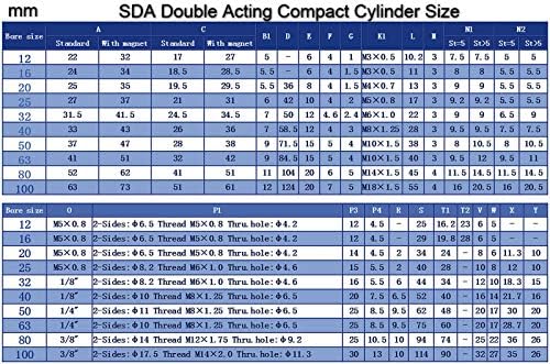 SDA20X35 פנאומטי SDA20-35 ממ משחק כפול גליל אוויר קומפקטי