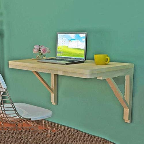 PIBM פשטות מסוגננת מדף קיר רכוב שולחן מתלה צף שולחן מחשב נייד שולחן מעמד פשוט מעץ מוצק פשוט שולחן אוכל אטום