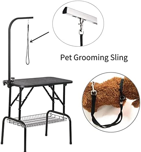 Mumusuki PET טיפוח SLING SLING PET כלב חתול שולחן שולחן זרוע אמבטיה מתכווננת איפוק מתכוונן רתמת רתמת