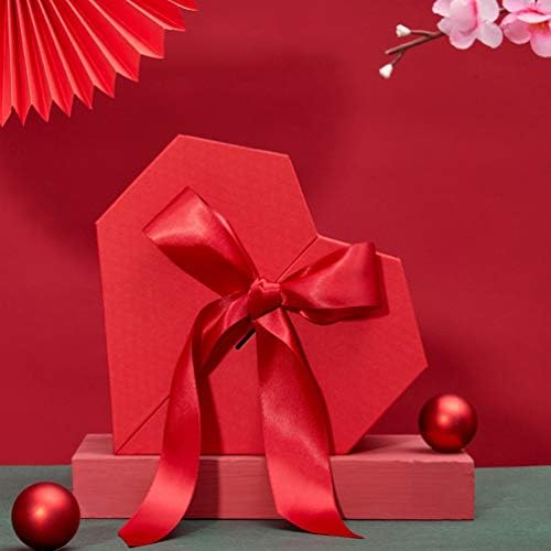קופסאות ולנטיין של פטקאו צורת לב תיבת פרחים קופסת מתנה שוקולד מגנטית קופסת אריזה עם עיצוב סרט וכיסוי