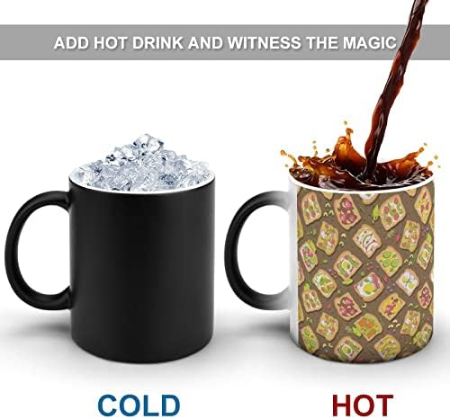 ארוחת בוקר טוסטים יצירתי שינוי צבע קרמיקה קפה כוס חום שינוי ספל מצחיק עבור בית משרד