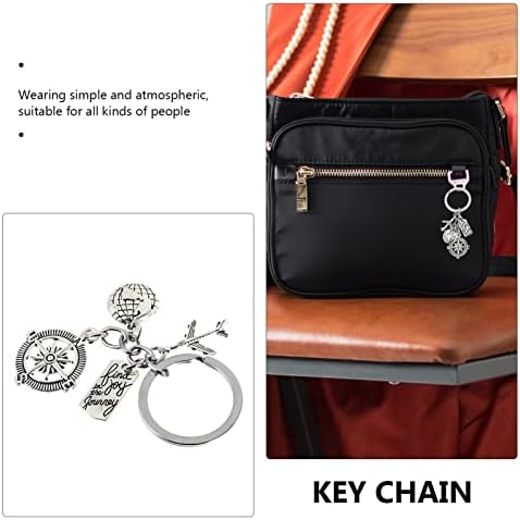 3 נסיעות נושאים מחזיק מפתחות יצירתי מתכת מפתח טבעת תיק תליית קישוט לפרוש מתנה