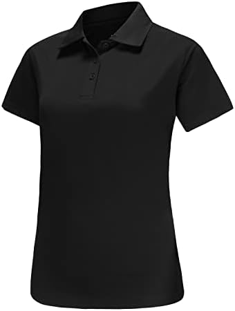 חולצות גולף של שרוול קצר לנשים לחות בביצועים סריגים סריגים אימון כושר ספורט חולצת פולו פנאי