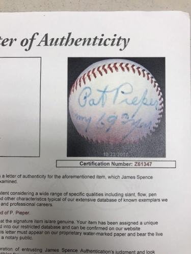 Pat Pieper Voice of Wrigley Field Chicago Cubs Readls חתום בייסבול JSA COA - כדורי בייסבול עם חתימה