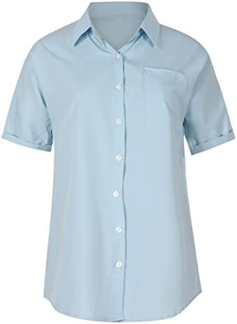 שרוול קצר V כפתור צוואר למטה חולצה חולצה בסיסית חולצה לחולצת נשים סתיו בנות קיץ y8 y8