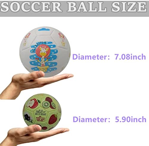 כדורגל כדורגל אטסיקספו גודל 3 וגודל 2, עם תיק רשת מחט משאבה לילדים בנות ילדים 4-6,6-8