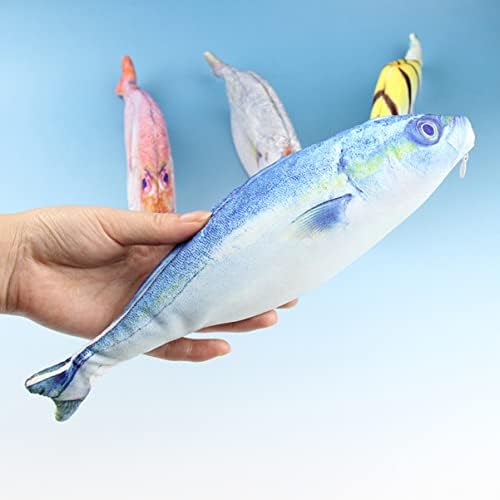 SER בצורת דגים של 2 דגים עיפרון דגים נתיב עט דגים 3D החלפת ארנק נערת עיפרון נער תיקי עיפרון ריבוי
