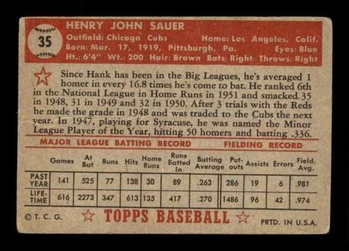 35 Hank Sauer - 1952 כרטיסי בייסבול Topp
