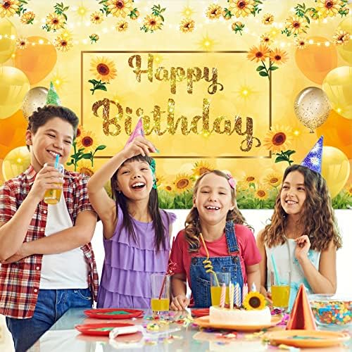חמניות יום הולדת שמח קישוטי באנר, חמניות יום הולדת באנר, גדול צהוב חמניות יום הולדת באנר תמונה רקע רקע לנשים